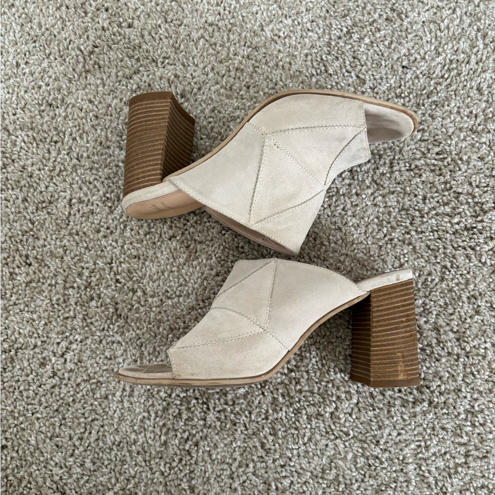 Bata Grey Suede Block Heel Mules